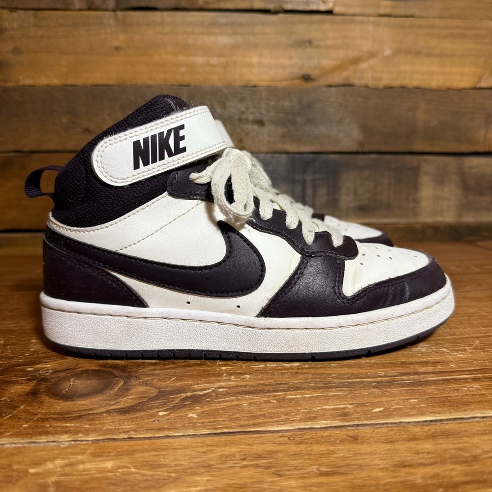 Nike Court Borough Mid 2 Kids Shoes White & Black CD7782-126 Size 3.5Y - Picture 3 of 11